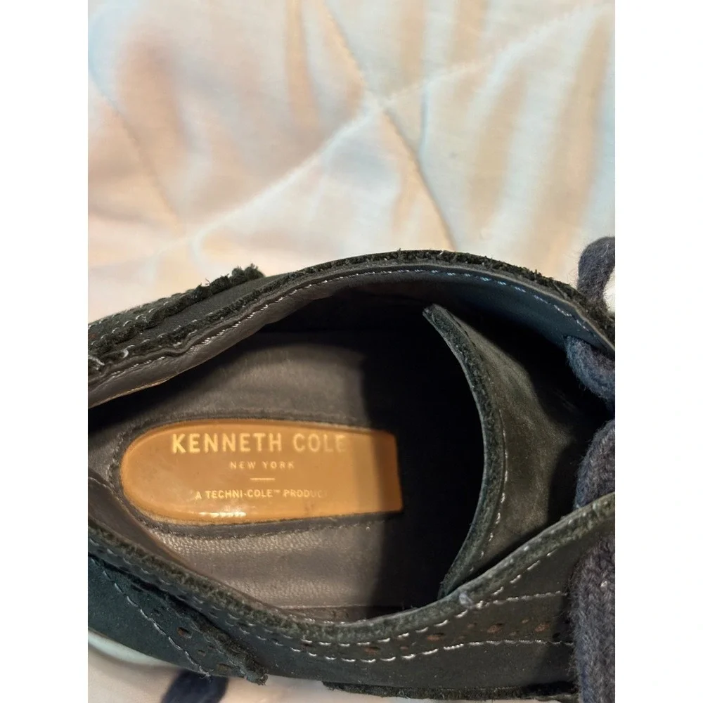 Kenneth Cole Wingtip Brogue Dress‎ Shoes Nubuck Leather Toddler Navy Size 9